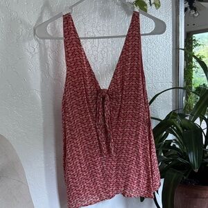 Maeve Pink Patterned Tie-Front Cami